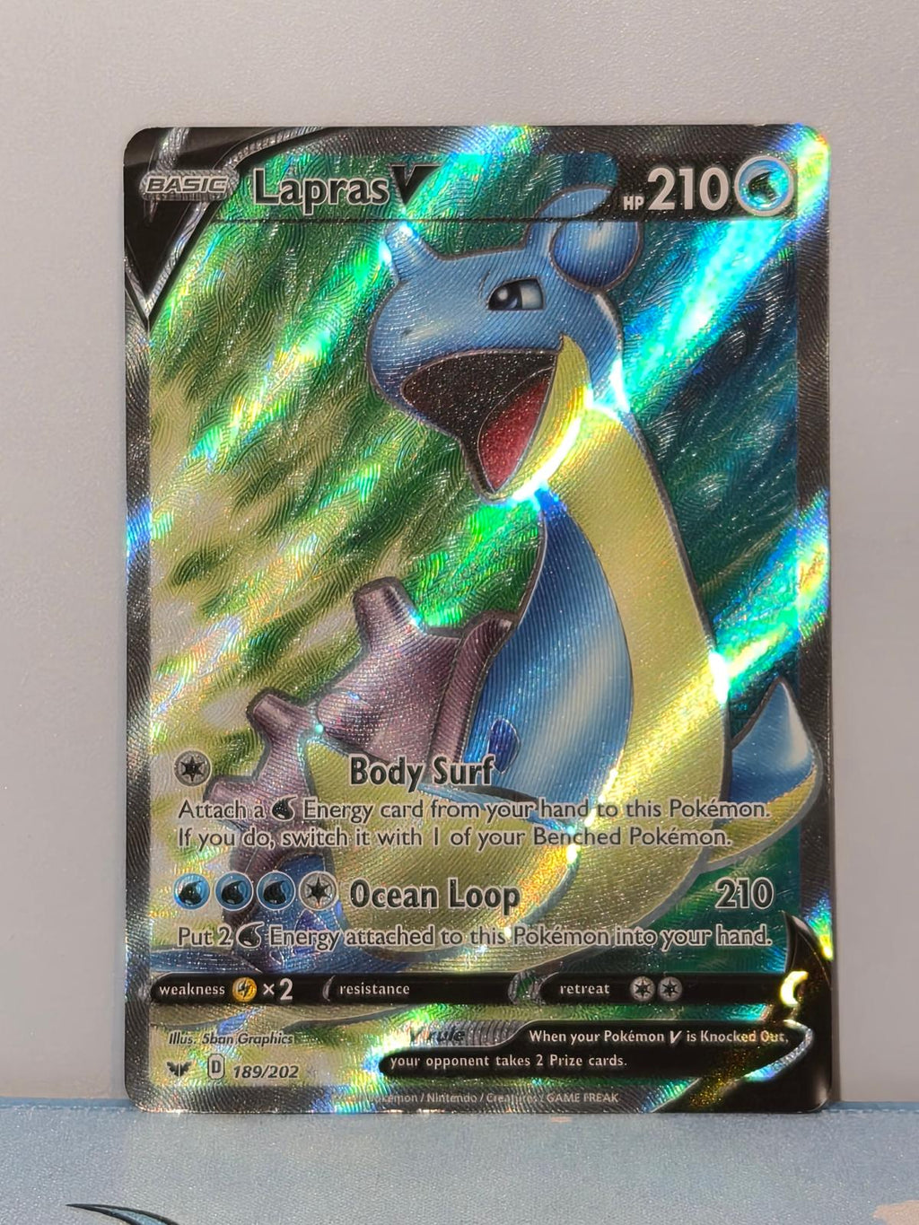 Lapras V 189/202 Sword & Shield NM/M