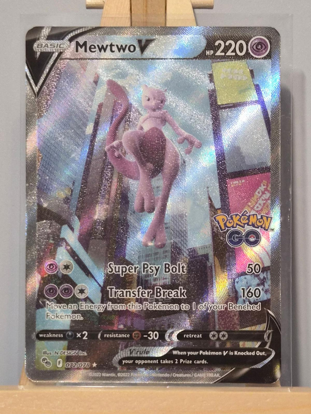 Mewtwo V 072/078 Pokemon GO NM/M