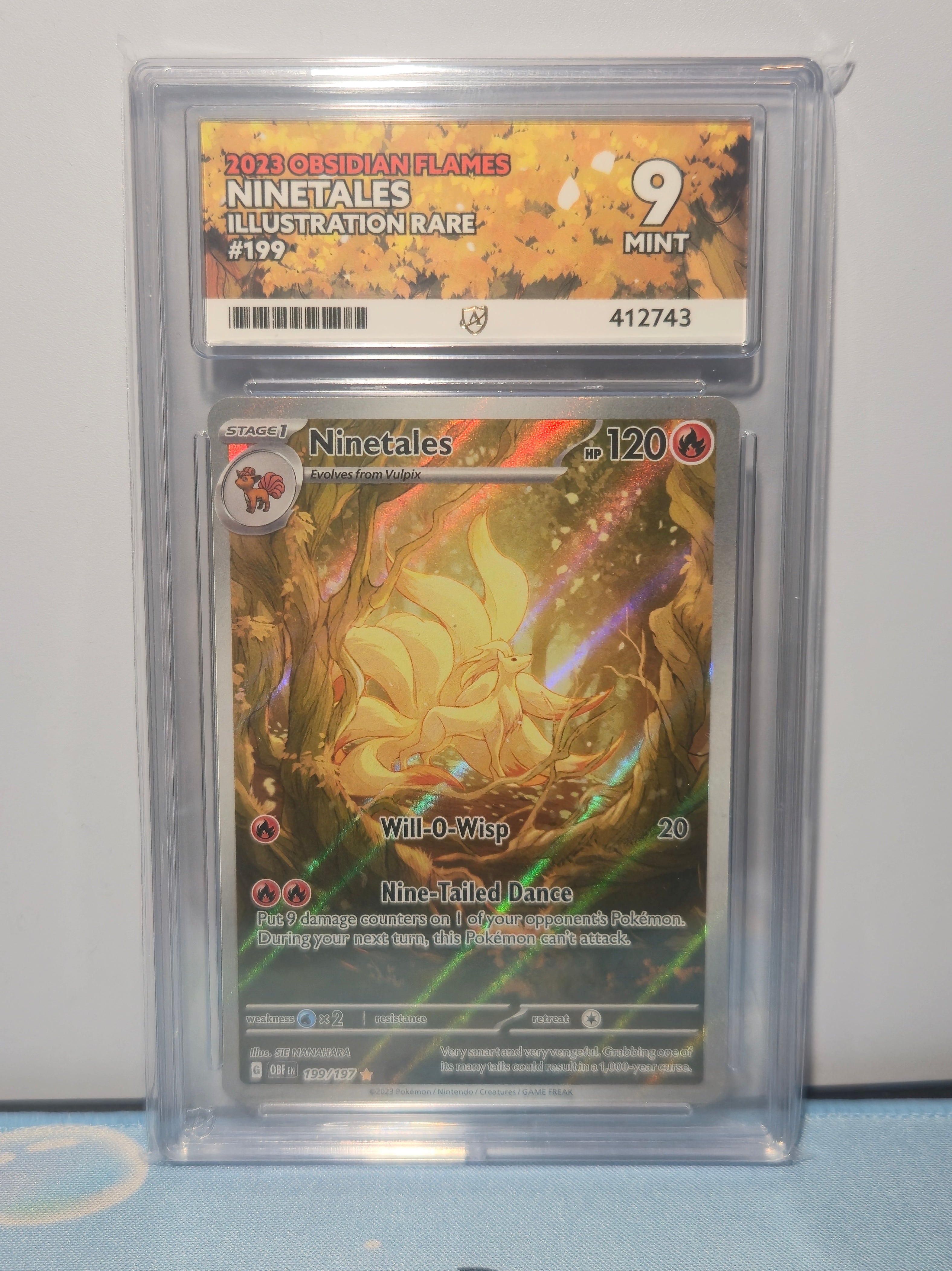 Ninetales - Obsidian Flames - #199/197 - ACE 9 Graded